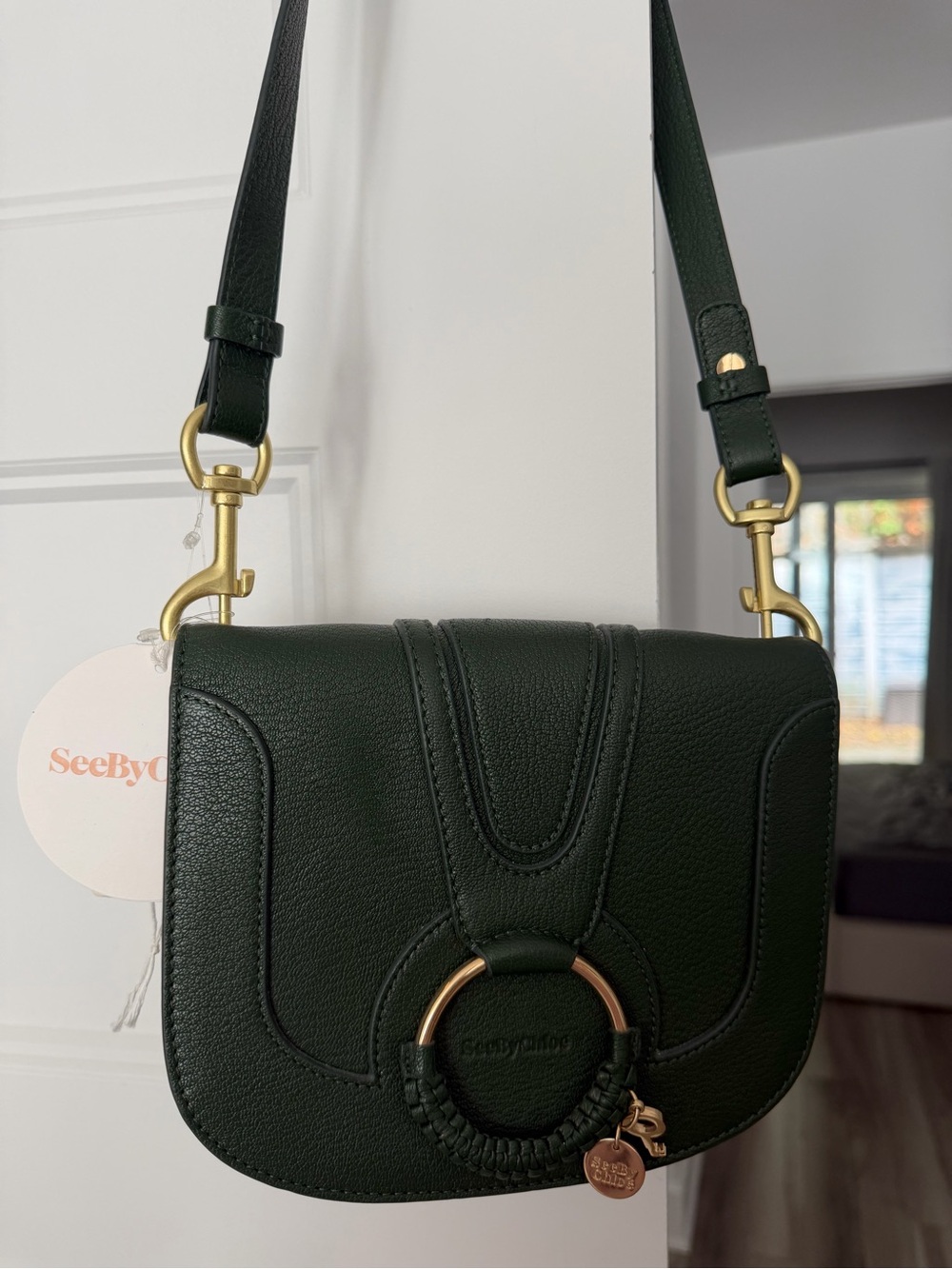 See by Chloé Hana Leather Crossbody Bag – Forest Green